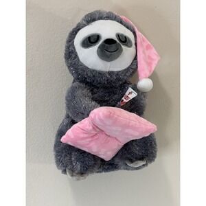 Toy Factory Sleepy Sloth Shimmer Gray Pink Pillow Plush Paradise Stuffed Animal